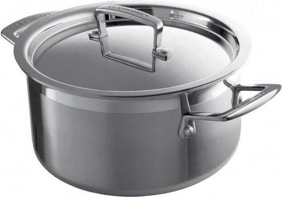 Le Creuset RVS Lage kookpan 5,3L - 24cm Zilver