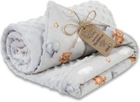 Babydeken ASE Spolka Akcyjna Babydeken Knuffeldeken All-season deken 100x75 cm minky – dubbelzijdig fleece katoen warm zacht donzig kinderen newborn – wiegdeken kinderwagen omkeerbaar peuter reisdeken Oeko-Tex Teddyberen