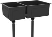 vidaXL - Gootsteen - roestvrij staal - zwart - Modern - Rechthoek - 71.5x71.5x20 cm