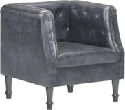 VidaXL Fauteuil echt leer grijs
