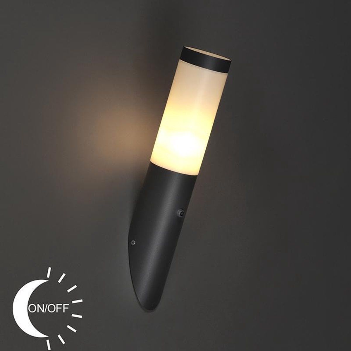 QAZQA Rox - Buitenlamp - 1 lichts - D 190 mm - Donkergrijs - RVS