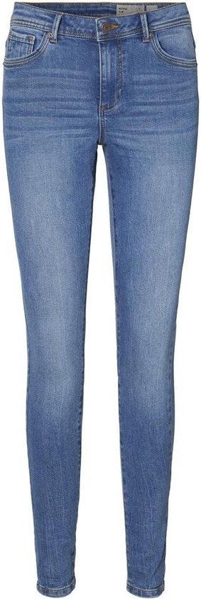 Vero Moda VMTANYA MR S PIPING JEANS VI349 GA NOOS Dames Jeans - Medium Blue Denim - Maat W32 X L34