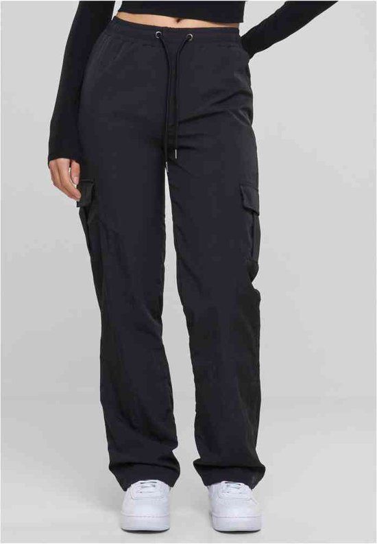 Urban Classics - Nylon Cargobroek - Zwart - Maat M - Dames