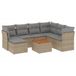 VidaXL 8-delige Loungeset met kussens, poly rattan, beige