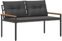 vidaXL Tuinbank 2-Seater 116 x 67,5 x 72 cm Polyrotan Donkergrijs