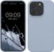 kwmobile Case voor iPhone 15 Pro - Slank TPU-Hoesje met Zachte Afwerking - Lichtblauw