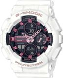 Casio G-Shock Classic dameshorloge, witte kunststof band, quartz, digitaal/analoog, kalender, chronograaf, wereldtijd, timer