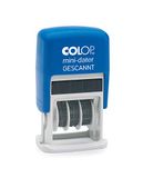 COLOP S160L mini-datumstempel, tekst gescant, datum Duits, afdrukkleur blauw-rood