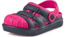 Ladeheid Sabots légers Ladeheid pour enfants (filles et garçons) en EVA, sabots de jardin, chaussures de jardin KL056 (bleu foncé et rose, taille 26)