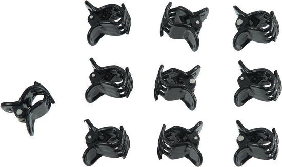 Nature Orchidee clips zwart set a 10 stuks
