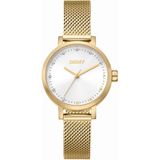 Dkny DK1L037M0035 Horloge Dames Analoog Quartz Goudkleurig Zilverkleurig Mineraalglas Staal 30 mm 5 ATM