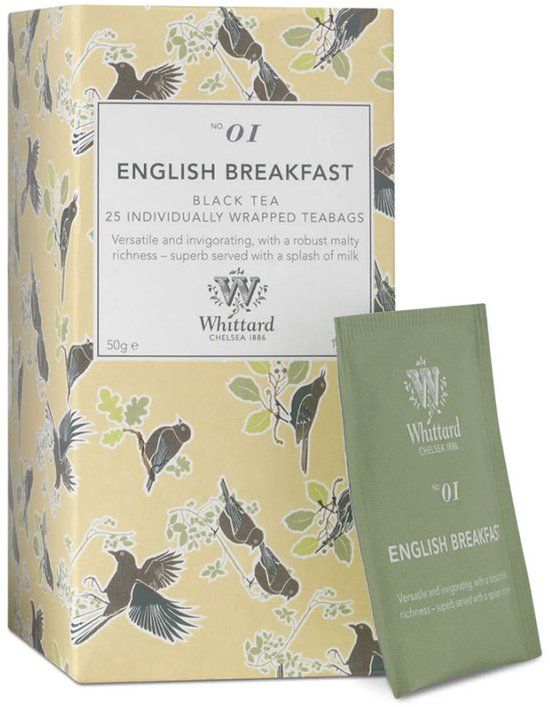 Whittard of Chelsea English Breakfast Zwarte thee, 25 stuks