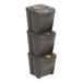WELL HOME MOBILIARIO & DECORACIÓN Set van 3 vuilnisbakken, grijs, volume 3 x 25 l