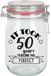Bellatio Decorations Verjaardag cadeau voorraadpot - leeftijd 50 jaar - glas - 1 liter - snoeppot