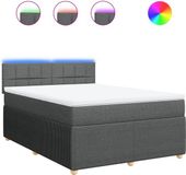 vidaXL Boxspring met matras stof donkergrijs 140x190 cm