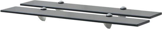 vidaXL Zwevende Schappen - Set van 2 - 70x10 cm - Glas