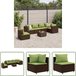 Canapé d'angle - Salon de jardin avec coussins 7 pcs marron résine tressée