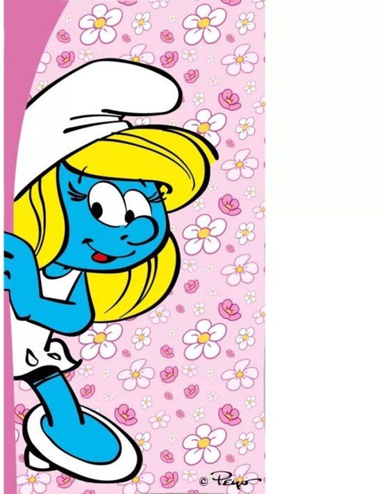 4KidsOnly Smurfen Strandlaken 70 x 140 cm Polyester Roze
