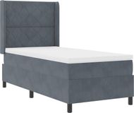 vidaXL Boxspringbed met hoofdeinde Donkergrijs 90 x 190 cm Fluweel