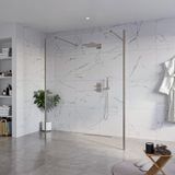 FortiFura Galeria Vrijstaande Inloopdouche - 160x200cm - Helder - Antikalk - 8mm Veiligheidsglas - Geborsteld Gunmetal