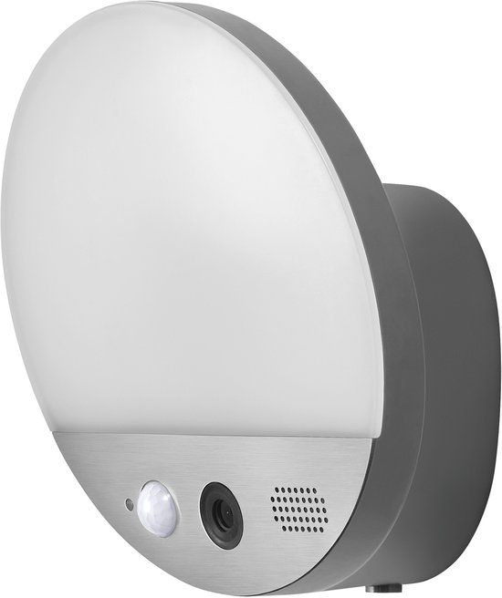 Osram SMART+ buitenlamp met HD-camera en bewegingsdetector, WiFi-bediening, warm wit licht 3000K, IP44-bescherming voor voordeur en garage
