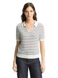 Tom Tailor - Gebreide trui met polokraag - Maat XXL - white navy structure stripe