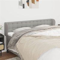 VidaXL Hoofdbord met randen, lichtgrijs, 183x23x78/88 cm, stof
