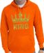 Bellatio Decorations Oranje King gouden glitter kroon hoodie / hooded sweater heren - Oranje Koningsdag/ supporter kleding XL