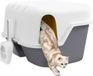 PawHut Kattenbak - PP - 50x50x39cm - Crème