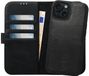 Rosso Elite iPhone 15 Hoesje MagSafe Book Case Echt Leer Zwart