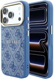 Guess Backcover hoesje voor Apple iPhone 18 Pro - MagSafe embossed - Blauw