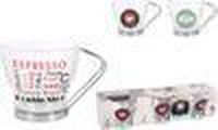 Inde 55768 koffiemokken gesorteerd Glassic, transparant, 100 cc, 3 stuks