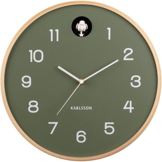 Karlsson Cuckoo wandklok - groen - 8714302146930