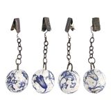 Esschert Design Klem Blauw Keramiek/Metaal 4 stuks