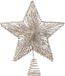 Decoris Kerst piek - ster vorm - champagne - glitters - 25 cm - metaal