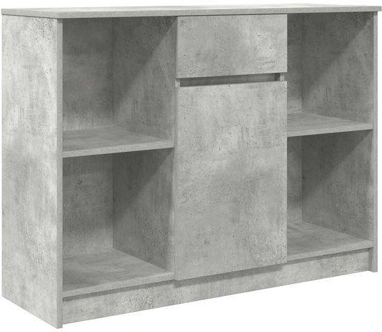 vidaXL Dressoir met lade 101x35x76 cm spaanplaat betongrijs