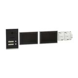 Schneider Electric Ritto Twinbus IP-video-deurintercomsysteem, 7 inch HD-monitor, inbouw, 2-draads techniek, voor 2-familiehuis, grijs, artikelnummer RGE2094250
