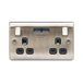 BG Electrical Nexus Metalen Antiek Messing Dubbel Geschakeld 13A Stopcontact Met USB Opladen - 2X USB Sockets (3.1A) Zwart Insert
