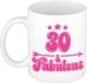 Bellatio Decorations Mok 30 jaar - Geweldig - Roze - 300 ml - Keramiek