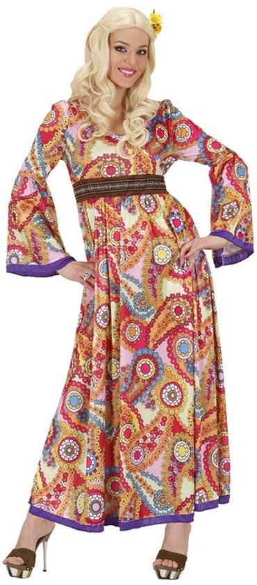 Generik Lang hippiekostuum voor vrouwen - Verkleedkleding - XL