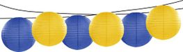Merkloos Luminair (lampionshop) Global B.v. 6x Luxe Bol Feest Lampionnen Blauw en Geel - 35 cm