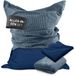 Lumaland Pouf Classic XXL Set Tout-en-un Pouf géant avec housse en velours côtelé et housse d'extérieur Intérieur Extérieur Canapé Fauteuil Garnissage EPS Housse amovible