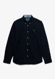 Superdry Preppy Oxford Overhemd Relaxed Pasvorm Heren Lange Mouwen Shirts Eclipse Navy L