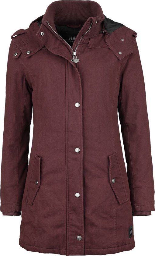 Black Premium by EMP Bordeauxkleurige winterjas met afneembare capuchon - Dames - S