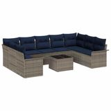 vidaXL Tuin Sofa Set 10 st Grijs poly rattan