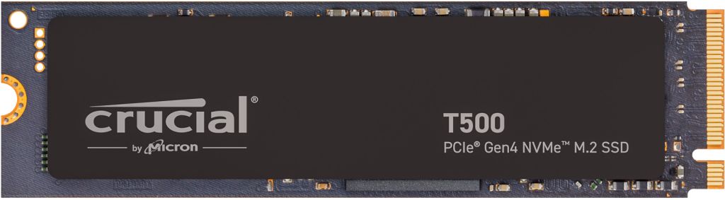 Crucial T500 500GB NVMe PCIe Gen4 M.2 SSD