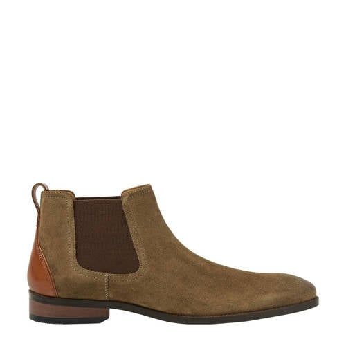 Van Lier Vienna suède chelsea boots grijsgroen