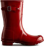 Hunter Women's Original Short Gloss Wellington Boots Military Red - Size 39