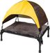 Merkloos / Sans marque Bol Verhoogd Hondenbed - Buiten Hondenmand Kattenmand - Comfortabel Rusten - Met Afneembare Luifel - 570 mm Hoog - Kleurblokken