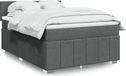 Maison Exclusive - Sommier à lattes de lit avec matelas gris foncé 140x190cm tissu